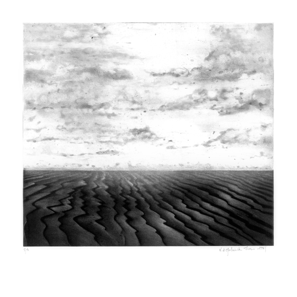 Plage, Manière noire et aquatinte, 36x39cm | 1996